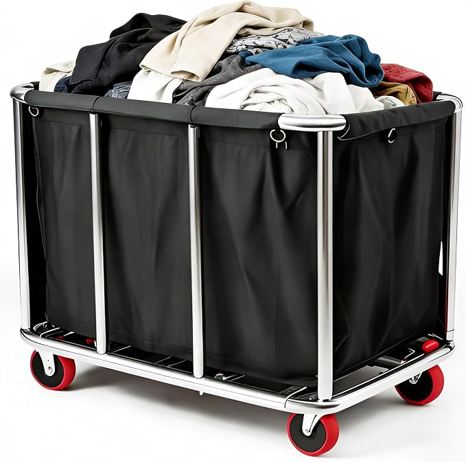 Commercial Laundry Cart with Wheels Industrial 12 Bushel Hamper Sorters Large by XIJIXILI