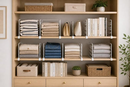 White Plastic Closet Shelf Dividers – Closet Organizers and Storage by Unknown
