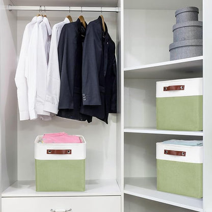 Collapsible Fabric Storage Cubes 11x11 Cube Storage Bins, 4 Pack Closet Baskets - Image 3