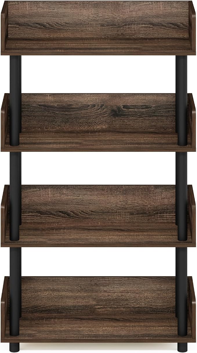 Furinno TURN-N-TUBE 4-Tier Display Shelf, Storage Shelves, Book Shelf, Open - Image 7