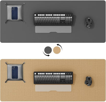 DAWNTREES Dual Sided Desk Mat, Leather Desk Pad, Cork Desk Mat Protector - Image 2