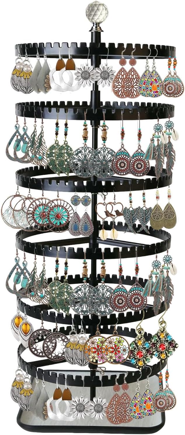 IDavosic.ly 6-layer rotating earring holder storage rack, adjustable plastic by Unknown