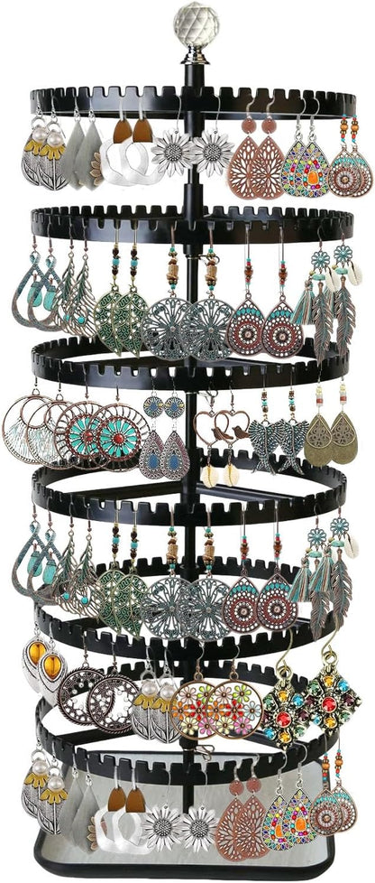 IDavosic.ly 6-layer rotating earring holder storage rack, adjustable plastic by Unknown