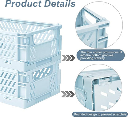 2 Pack Mini Foldable Small Plastic Baskets - Image 3