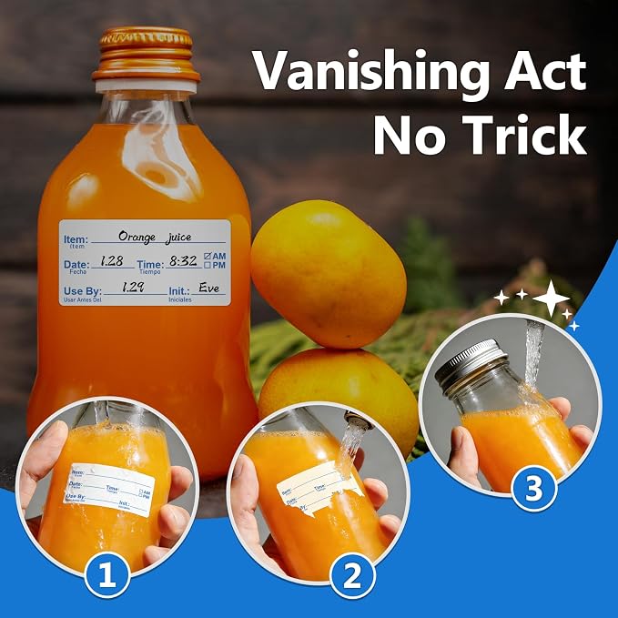 2"x1" Instantly Dissolvable Food Labels Roll 200 Pcs, Fast Dissolve in 30 Sec - Image 6