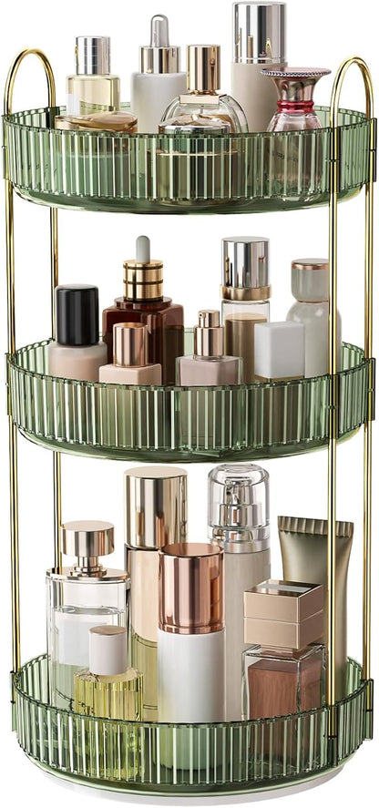 360° Rotating Makeup Organizer, Large Capacity Skincare Organizer, 3 Tier by Oifecsie