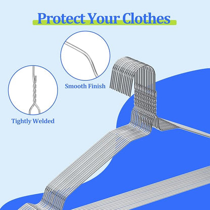 Metal Wire Clothes Hangers 100 Pack, Space Saving Hangers - Image 5