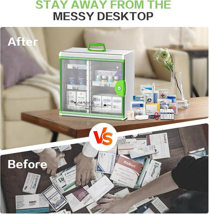 Lockable Medicine Cabinet with 5 Removable Trays, Wall Mounted & Portable - Image 7
