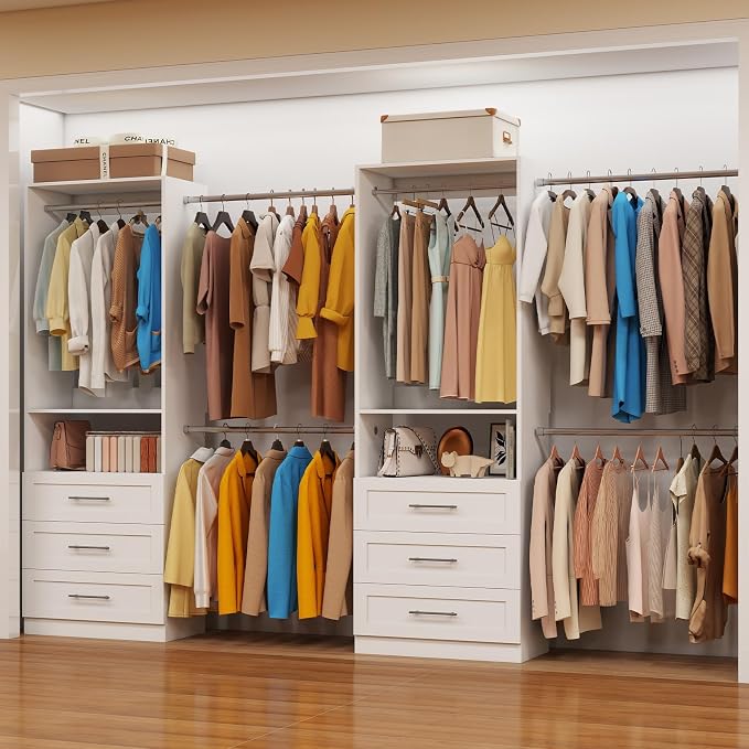 Closet System with Drawers, closet organizer system, 2 Sets 4-15FT | 6 Wooden by Dooloric