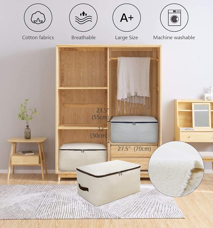 Large Canvas Soft Bedding, Garment Storage Organizer Bag - Image 2