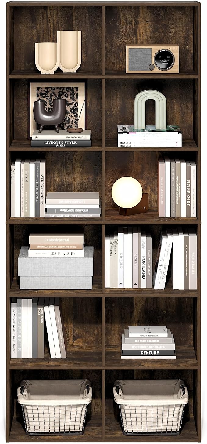 Furinno Basic Book Shelf, 12-Cube Bookshelf, Bookcase - Image 5