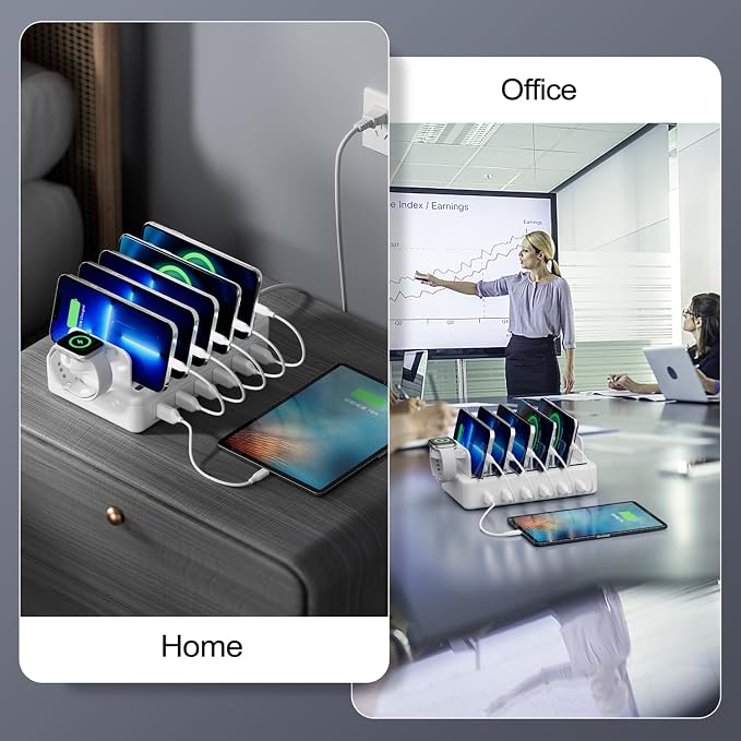 Charging Station for Multiple Devices, 6 Port 50W Fast Multi Charger Station - Image 8