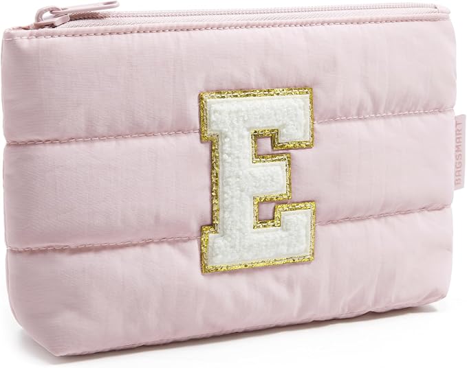 BAGSMART Small Personalized Makeup Bag, Machine Washable Puffy Cosmetic Pouch by BAGSMART