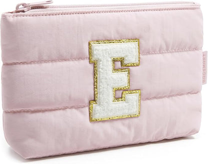 BAGSMART Small Personalized Makeup Bag, Machine Washable Puffy Cosmetic Pouch by BAGSMART