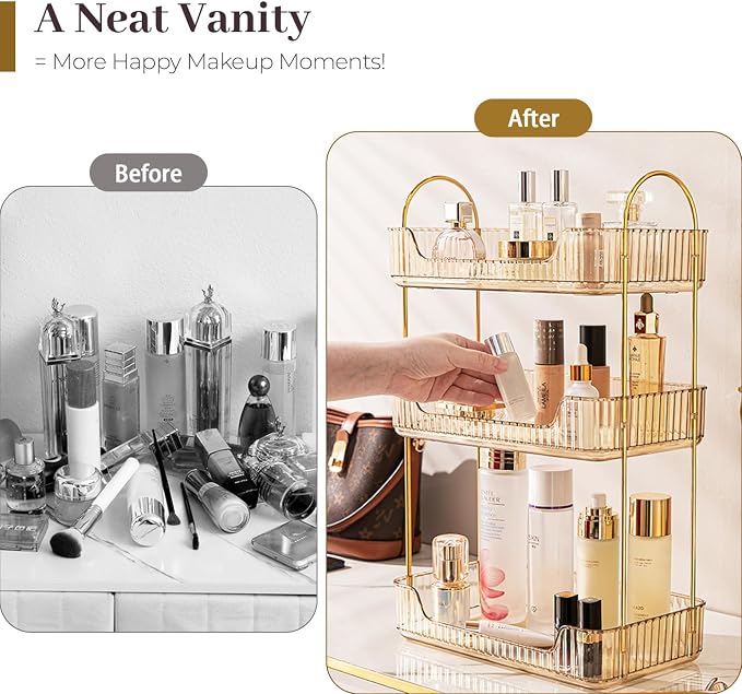 Bathroom Counter Organizer Countertop, 3 Tier Makeup Perfume Shelf Storage - Image 4