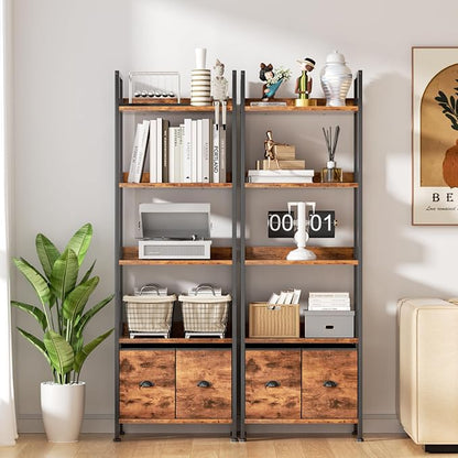 Furologee 5-Tier Bookshelf, Tall Bookcase - Image 7