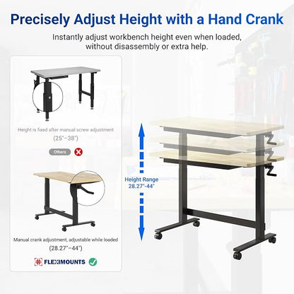 FLEXIMOUNTS 47.2" x 23.6" Adjustable Height Workbench - Image 4
