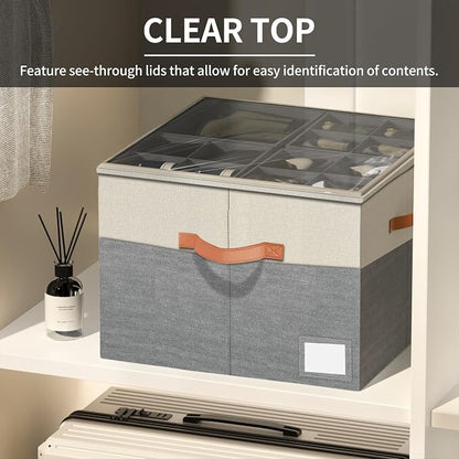 Aokeyee Shoe Organizer for Closet, 2 Pack Foldable Shoe Storage Organizer Box - Image 3