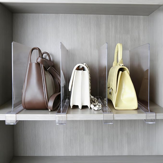 6 Pack Shelf Divider for Closet Acrylic, Handbags in Bedroom and Kitchen - Image 5