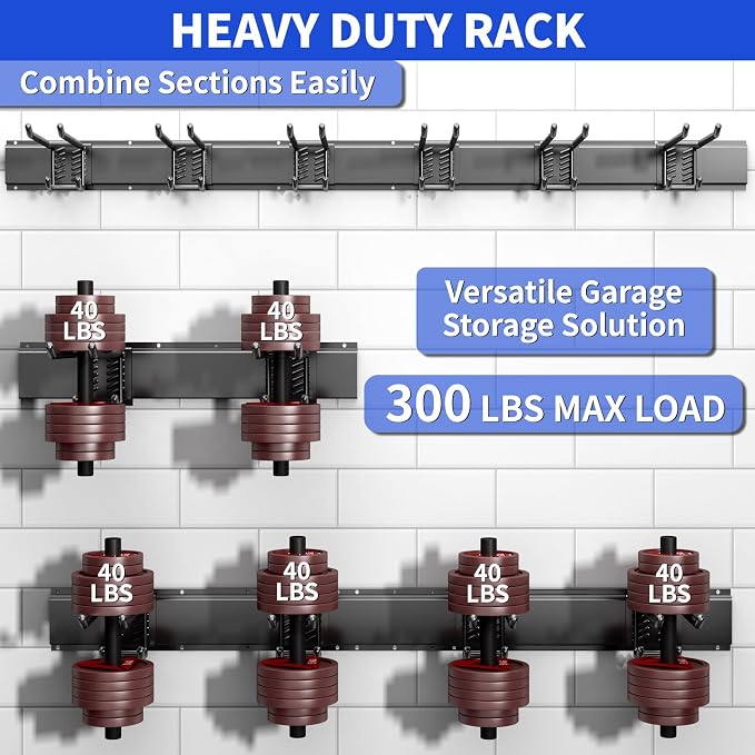 Garage Tool Organizer Wall Mount, 48inch Heavy Duty Garden Tool organizer - Image 3