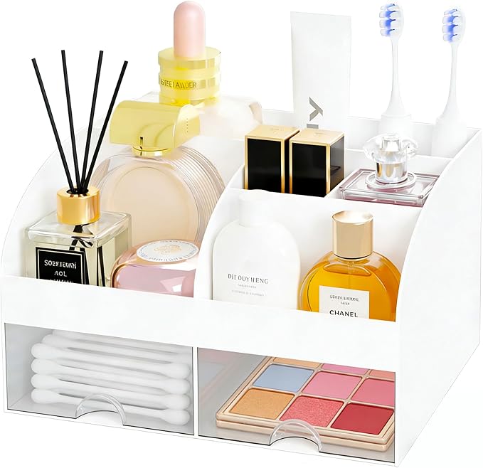 Makeup Organizer with 2 Drawers, Cosmetic Storage by DIRZHX