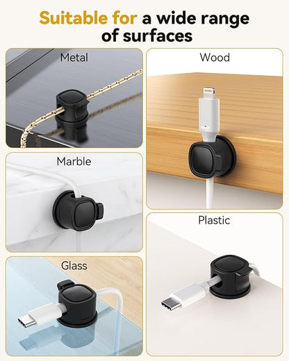 8Pack Rotatable Cord Organizer, INCHOR Cable Organizer, Spring Cable Clips - Image 6
