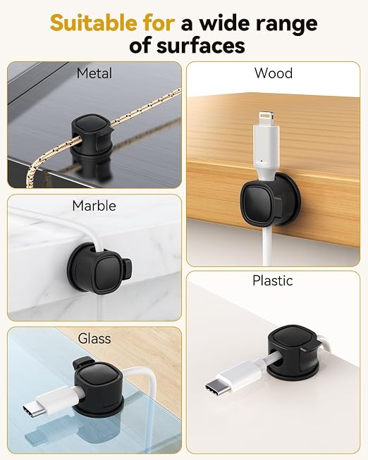 Rotatable Cord Organizer 6Pack, Spring Cable Clips - Image 6