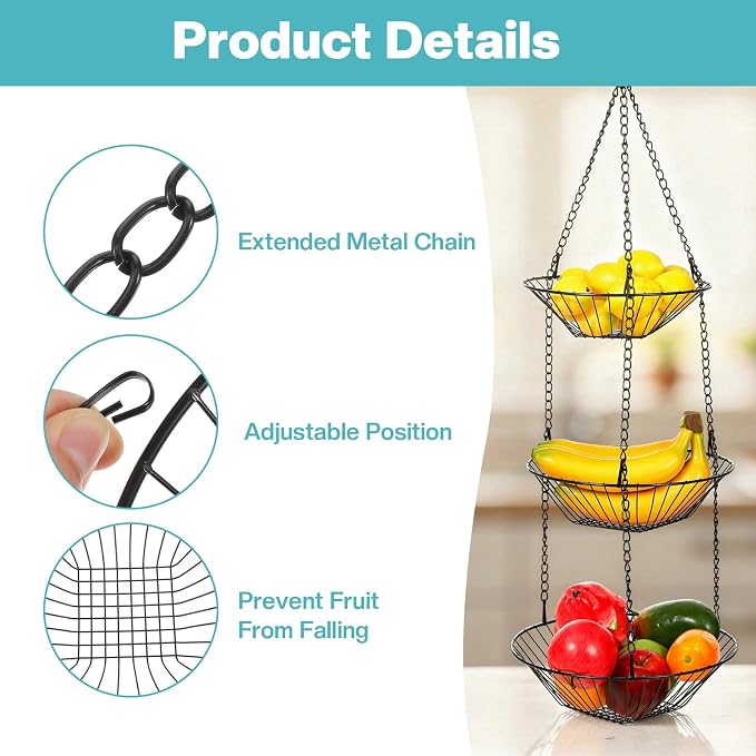 3 Tier Hanging Fruit Basket - Image 3