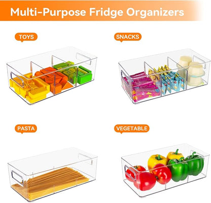 2 Pack Kitchen Storage Drawers Stackable Refrigerator Organizer Bins - Image 4