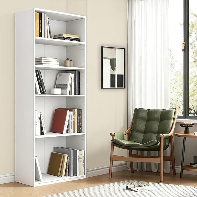 CTESNE【2026 Adjustable Shelves 5-Tier Bookcase, 71 inches, Wooden Open Display - Image 9