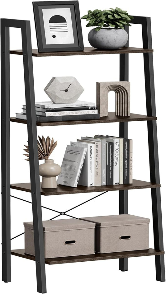 VASAGLE Ladder Shelf, 4-Tier Bookshelf, Storage Rack, Bookcase by VASAGLEbySONGMICSHOME