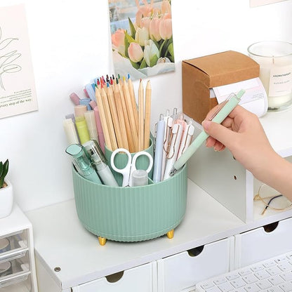 SKYDUE 360 Degree Rotating Desk Organizer, Dual-Purpose Pencil Pen Holder - Image 2
