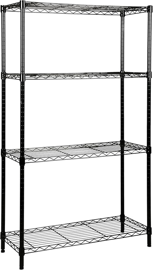 Quantum Storage Systems RWR72-1836LDBK Adjustable Wire Black Epoxy 4 Shelves by QuantumStorageSystems
