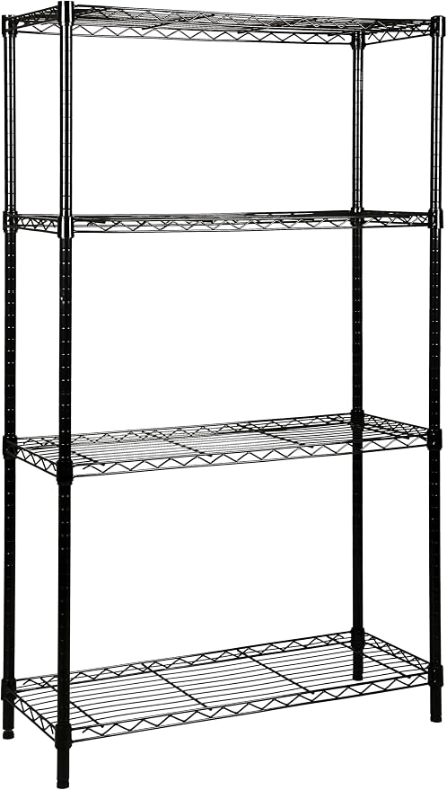 Quantum Storage Systems RWR72-2448LDBK Adjustable Wire Black Epoxy 4 Shelves by QuantumStorageSystems