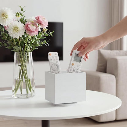 360° Rotating Remote Control Holder, Wooden TV Remote Holder - Image 4