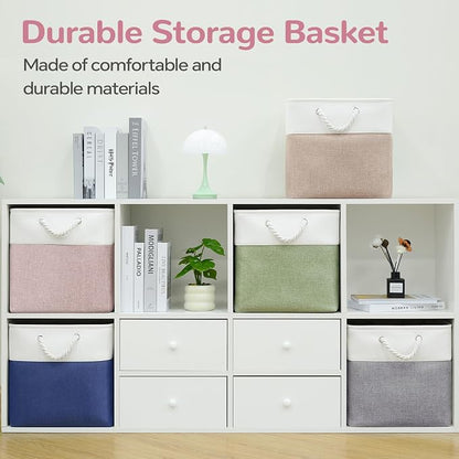 13x13 Inch Foldable Fabric Cube Storage Bins - Image 4