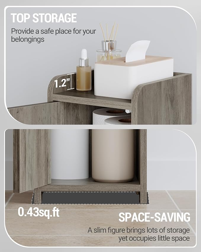 Hzuaneri Bathroom Storage Cabinet, Small Corner Floor Cabinet - Image 5