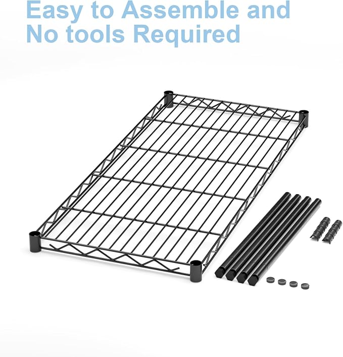 1-Tier Wire Shelf Rack, Single Metal Shelves Rack | Height Adjustable Metal - Image 8