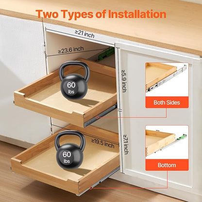 VEVOR Pull Out Cabinet Organizer, Soft Close Slide out Shelf, Heavy-Duty - Image 5