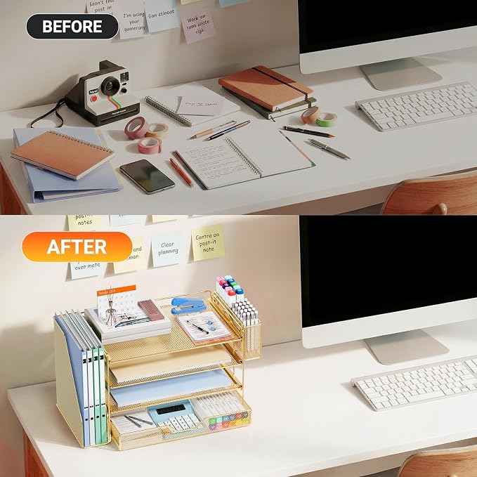 OPNICE Desk Organizer, 4-Tier Desktop File Organizer - Image 8