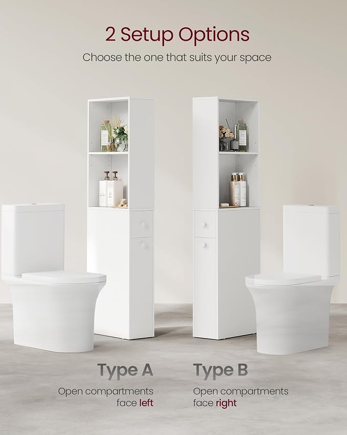 VASAGLE Slim Bathroom Storage Cabinet, Narrow Freestanding Cabinet - Image 5