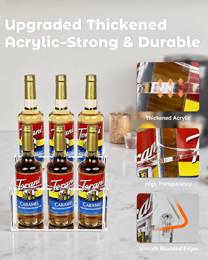 Upgraded Thickened Acrylic Coffee Syrup Organizer, 2-Tier Coffee Station - Image 4