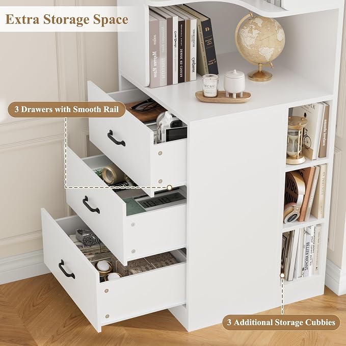 FACBOTALL 76.8” Corner Bookshelf - Image 3