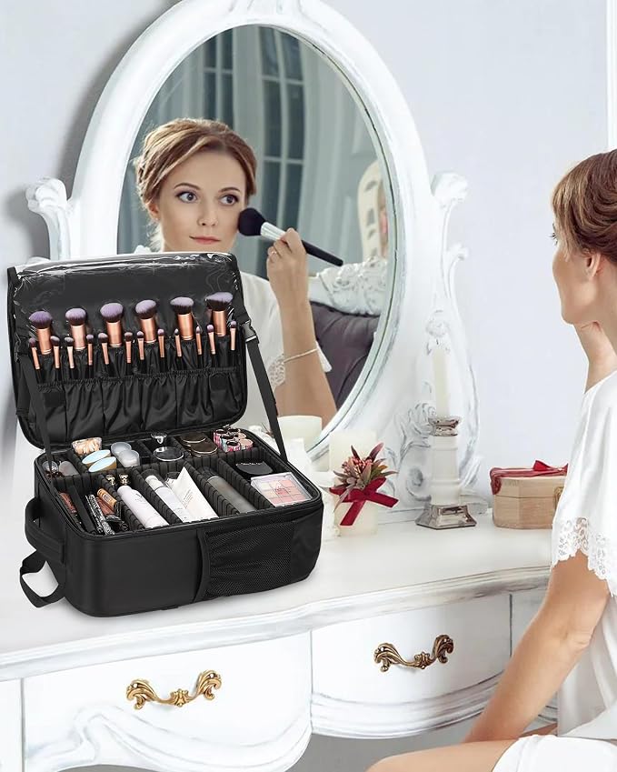 Relavel Makeup Backpack, Professional Travel Train Case Makeup Artist Kit Set - Image 8