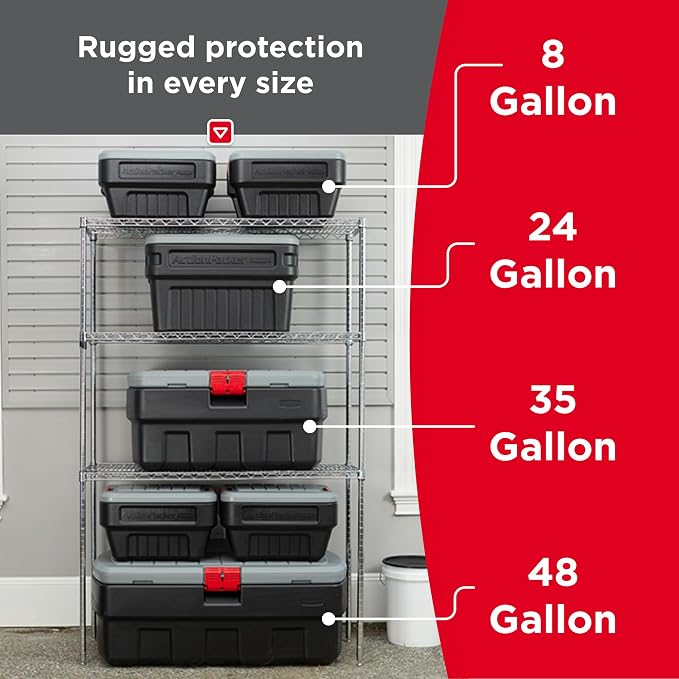 Rubbermaid ActionPacker 35 Gallon, Made in USA, Lockable Plastic Storage Bin - Image 5