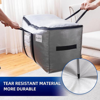 TAILI Extra Large Moving Bags, 4 Pack Silver Heavy Duty Totes - Image 8