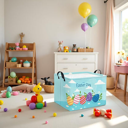 Rectangular Easter Basket for Home Kitchen Baby Girls Basket Cute Storage Bin - Image 3
