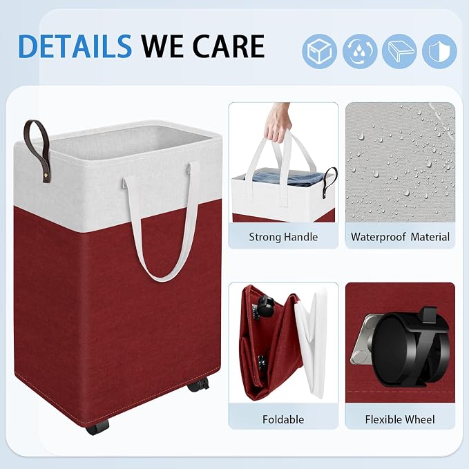 HomeHacks 75L Rolling Laundry Basket - Image 3