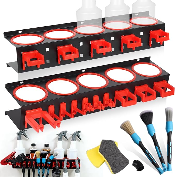 Spray Bottle Holders for Car Detailing, Garage Van Workshop Organizer for by Unknown