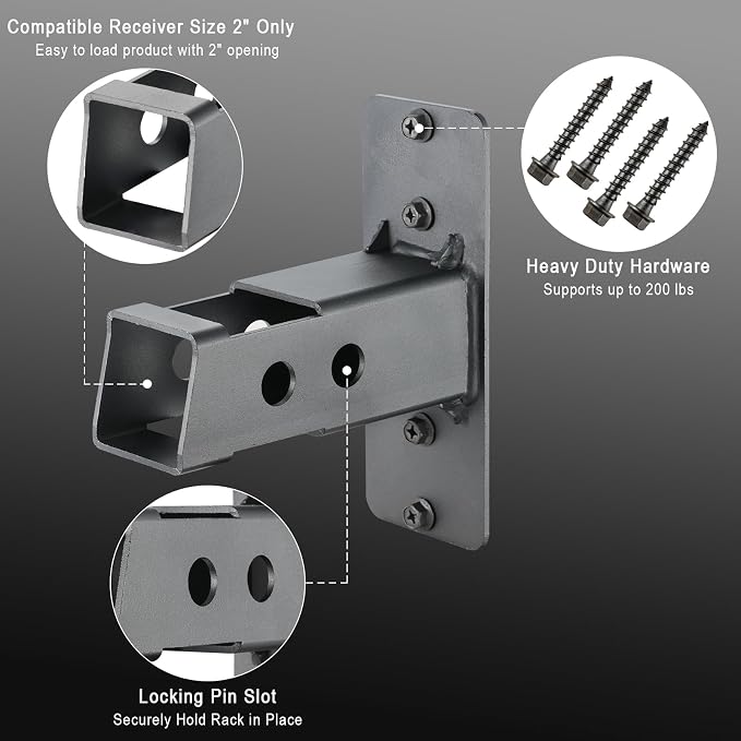 CZC AUTO 2" Hitch Wall Mount Bike Rack Hitch Wall Mount, Hanging Garage - Image 3